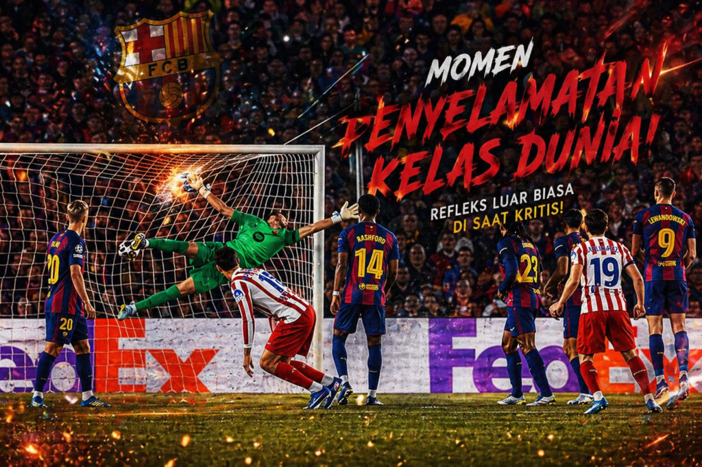 Robert Lewandowski Barcelona momen pertandingan penyelamatan dramatis